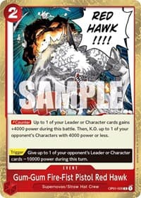Gum-Gum Fire-Fist Pistol Red Hawk - Romance Dawn - One Piece Card Game card