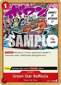 Green Star Rafflesia - Romance Dawn - One Piece Card Game card