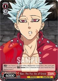 Ban: The Fox Sin of Greed (DSR) - The Seven Deadly Sins: Revival of The Commandments - Weiss Schwarz card