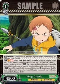 King: Greedy - The Seven Deadly Sins: Revival of The Commandments - Weiss Schwarz card