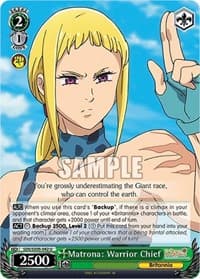 Matrona: Warrior Chief - The Seven Deadly Sins: Revival of The Commandments - Weiss Schwarz card