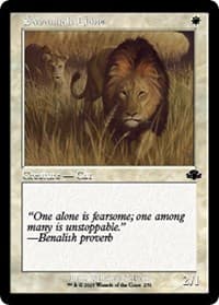 Savannah Lions (Retro Frame) - Dominaria Remastered - Magic: The Gathering card