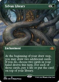 Sylvan Library (Borderless) - Dominaria Remastered - Magic: The Gathering card