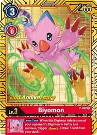 Biyomon - P-002 (2nd Anniversary Card Set) - Digimon Promotion Cards - Digimon Card Game card