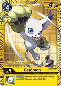 Gatomon - P-006 (2nd Anniversary Card Set) - Digimon Promotion Cards - Digimon Card Game card