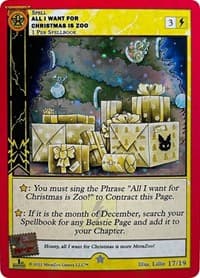 All I Want for Christmas Is Zoo (First Edition) - Holiday Promos - MetaZoo card