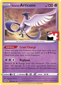 Galarian Articuno - Prize Pack Series Cards - Pokemon card