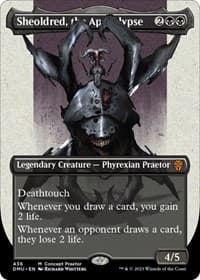 Sheoldred, the Apocalypse (Concept Praetor) (Step-And-Compleat Foil) - Phyrexia: All Will Be One - Magic: The Gathering card