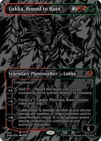 Lukka, Bound to Ruin (Oil Slick Raised Foil) - Phyrexia: All Will Be One - Magic: The Gathering card