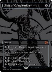 Staff of Compleation (Oil Slick Raised Foil) - Phyrexia: All Will Be One - Magic: The Gathering card
