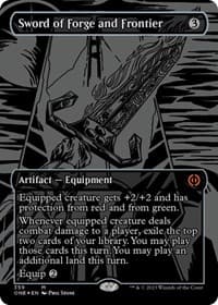 Sword of Forge and Frontier (Oil Slick Raised Foil) - Phyrexia: All Will Be One - Magic: The Gathering card