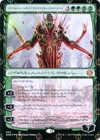 Nissa, Ascended Animist (Phyrexian) (Step-and-Compleat Foil) - Phyrexia: All Will Be One - Magic: The Gathering card