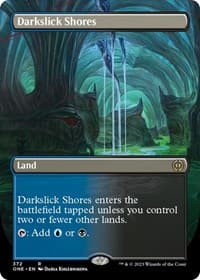 Darkslick Shores (Borderless) - Phyrexia: All Will Be One - Magic: The Gathering card
