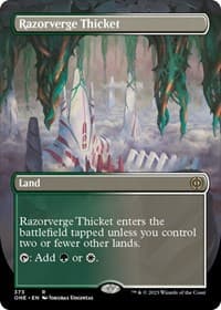 Razorverge Thicket (Borderless) - Phyrexia: All Will Be One - Magic: The Gathering card
