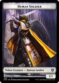 Human Soldier // Elephant Double-Sided Token - Commander: Phyrexia: All Will Be One - Magic: The Gathering card