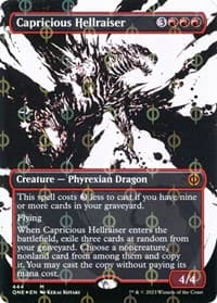 Capricious Hellraiser (Showcase) (Step-and-Compleat Foil) - Phyrexia: All Will Be One - Magic: The Gathering card