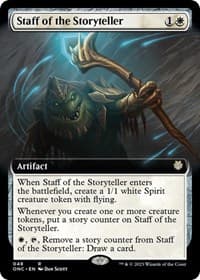 Staff of the Storyteller (Extended Art) - Commander: Phyrexia: All Will Be One - Magic: The Gathering card