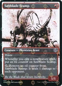 Sawblade Scamp (Showcase) (Step-and-Compleat Foil) - Phyrexia: All Will Be One - Magic: The Gathering card