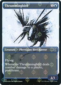 Thrummingbird (Showcase) (Step-and-Compleat Foil) - Phyrexia: All Will Be One - Magic: The Gathering card
