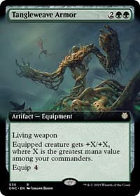 Tangleweave Armor (Extended Art) - Commander: Phyrexia: All Will Be One - Magic: The Gathering card