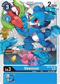 Veemon - BT3-021 (Winner Pack Dimensional Phase) - Release Special Booster 1.5 - Digimon Card Game card