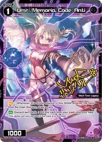 Umr//Memoria, Code: Anti (Parallel Foil) - Welcome Back Diva -Lostorage- - WIXOSS card