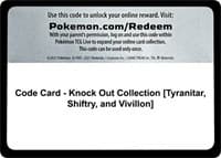 Code Card - Knock Out Collection [Tyranitar, Shiftry, and Vivillon] - Miscellaneous Cards & Products - Pokemon card