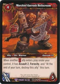 Warchief Garrosh Hellscream - Twilight of the Dragons - WoW card