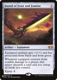 Sword of Feast and Famine - The List Reprints - Magic: The Gathering card