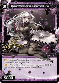 Alfou//Memoria, Doomed Evil (Parallel Foil) - Welcome Back Diva -Lostorage- - WIXOSS card