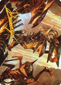 Gleeful Demolition Art Card (Gold-Stamped Signature) - Art Series: Phyrexia: All Will Be One - Magic: The Gathering card
