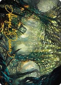 The Hunter Maze Art Card (Gold-Stamped Signature) - Art Series: Phyrexia: All Will Be One - Magic: The Gathering card
