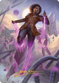 Kaya, Intangible Slayer Art Card (Gold-Stamped Signature) - Art Series: Phyrexia: All Will Be One - Magic: The Gathering card