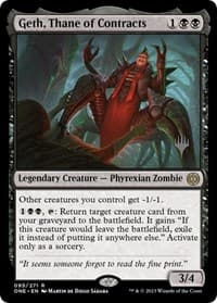 Geth, Thane of Contracts - Promo Pack: Phyrexia: All Will Be One - Magic: The Gathering card