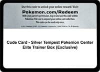 Code Card - Silver Tempest Pokemon Center Elite Trainer Box (Exclusive) - SWSH12: Silver Tempest - Pokemon card