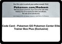 Code Card - Pokemon GO Pokemon Center Elite Trainer Box Plus (Exclusive) - Pokemon GO - Pokemon card