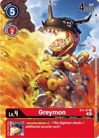 Greymon - ST1-07 (Dimensional Phase Pre-Release) - Starter Deck 01: Gaia Red - Digimon Card Game card