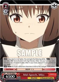 Mid-Speech, Miko - Kaguya-Sama: Love is War? - Weiss Schwarz card