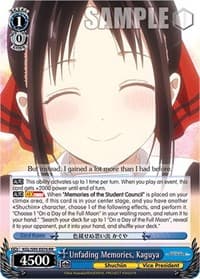 Unfading Memories, Kaguya - Kaguya-Sama: Love is War? - Weiss Schwarz card