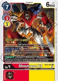 Shoutmon X3 - Dimensional Phase Pre-Release Cards - Digimon Card Game card