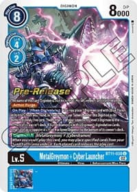 MetalGreymon + Cyber Launcher - Dimensional Phase Pre-Release Cards - Digimon Card Game card