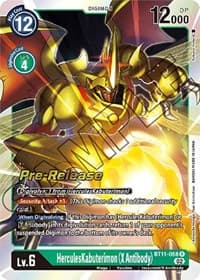 HerculesKabuterimon (X Antibody) - Dimensional Phase Pre-Release Cards - Digimon Card Game card