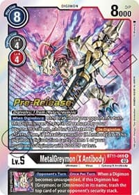 MetalGreymon (X Antibody) - Dimensional Phase Pre-Release Cards - Digimon Card Game card