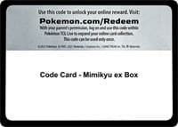 Code Card - Mimikyu ex Box - Miscellaneous Cards & Products - Pokemon card