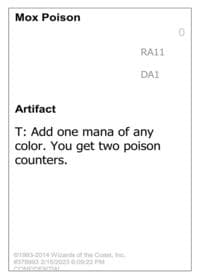 Mox Poison - Un-Known Event Playtest Cards - Magic: The Gathering card