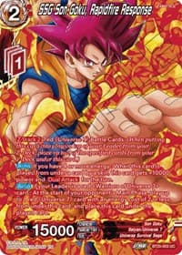 SSG Son Goku, Rapidfire Response (Silver Foil) - Power Absorbed - Dragon Ball Super: Masters card