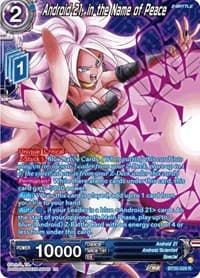 Android 21, in the Name of Peace (Silver Foil) - Power Absorbed - Dragon Ball Super: Masters card
