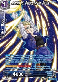 Android 18, Gearing Up for Battle (Silver Foil) - Power Absorbed - Dragon Ball Super: Masters card