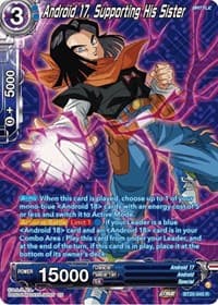 Android 17, Supporting His Sister (Silver Foil) - Power Absorbed - Dragon Ball Super: Masters card