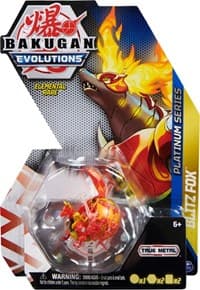 Platinum Series Bakugan Single Pack - Elemental Pyrus Platinum Blitz Fox - Evolutions - Bakugan TCG card